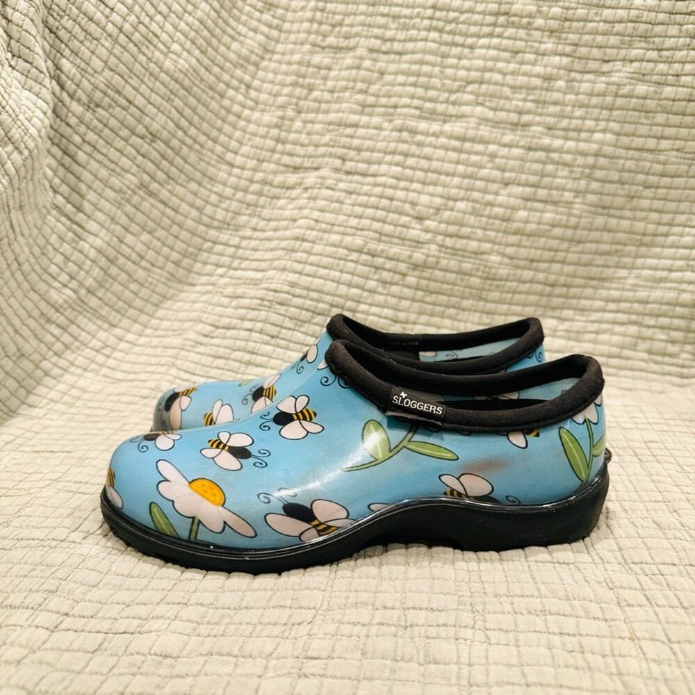 Sloggers Women's Garden Waterproof Comfort Shoe Water Rain bees floral size 6